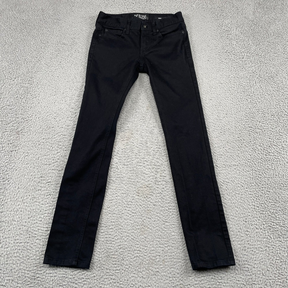 XXX Rude Jeans Mens 28x32 Black Skinny Fit Denim Pants Stretch Emo Goth Punk